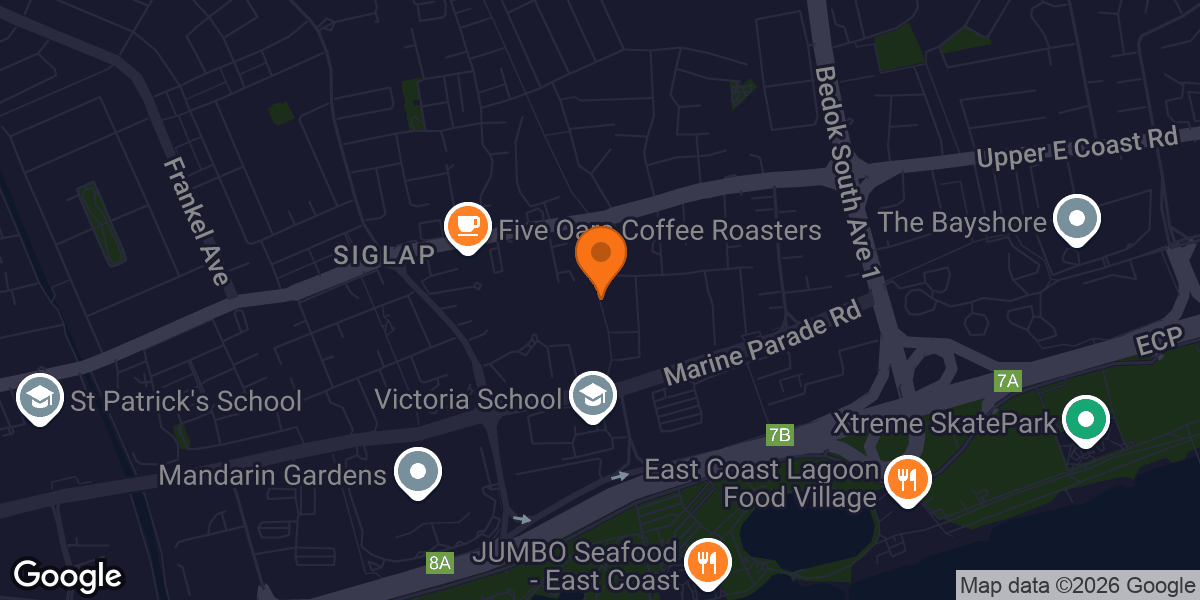 Map showing Fitness Corner in Siglap Linear Park