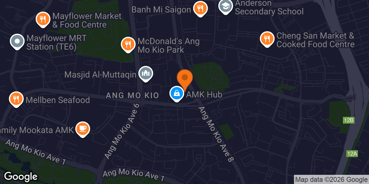 Map showing Fitness First @ AMK Hub