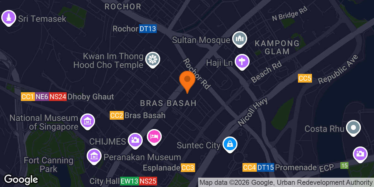 Map showing Fitness First - Bugis Junction