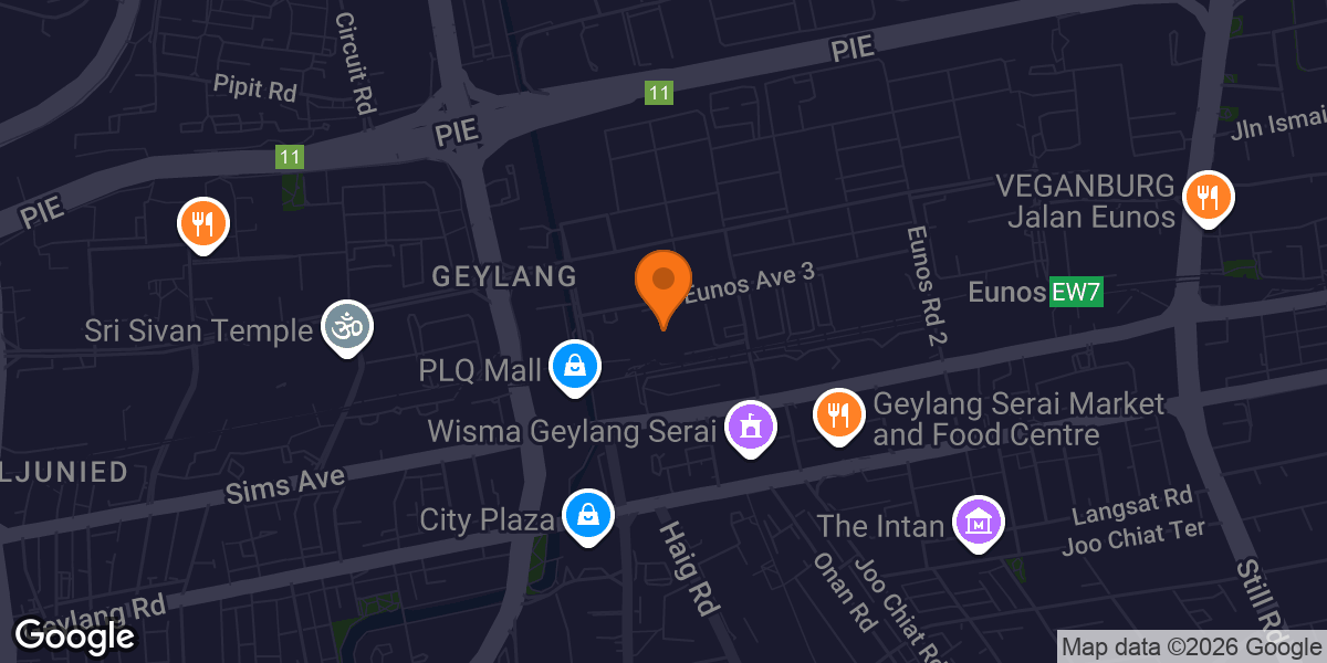 Map showing Fitness First Paya Lebar