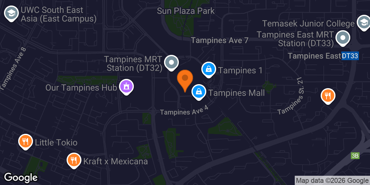 Map showing Fitness First - Tampines (CPF building)