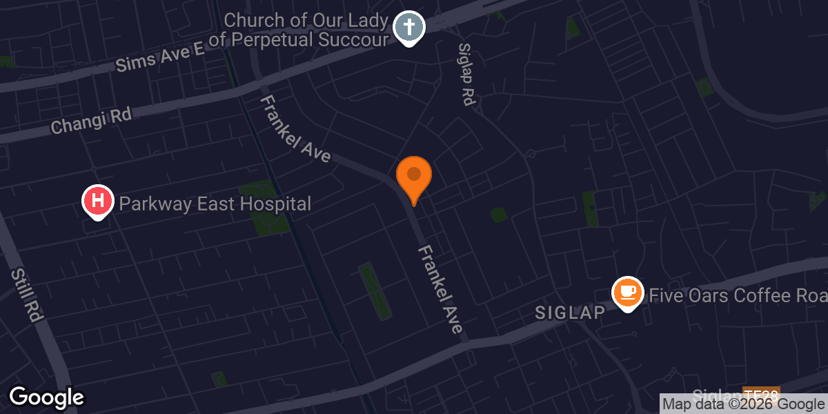 Map showing Gold's Gym Personal Training - Siglap