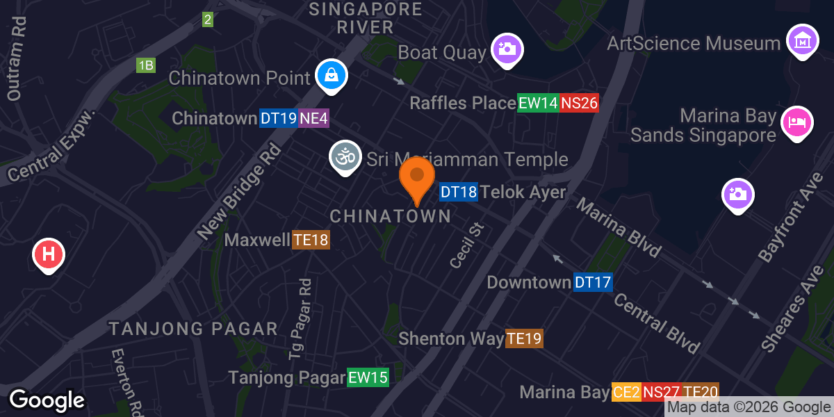 Map showing Green Curve SG - EcoGym