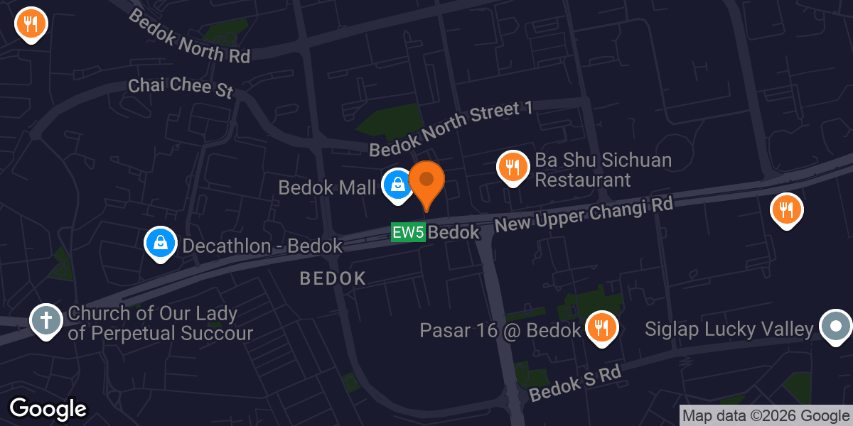 Map showing Gymmboxx Bedok