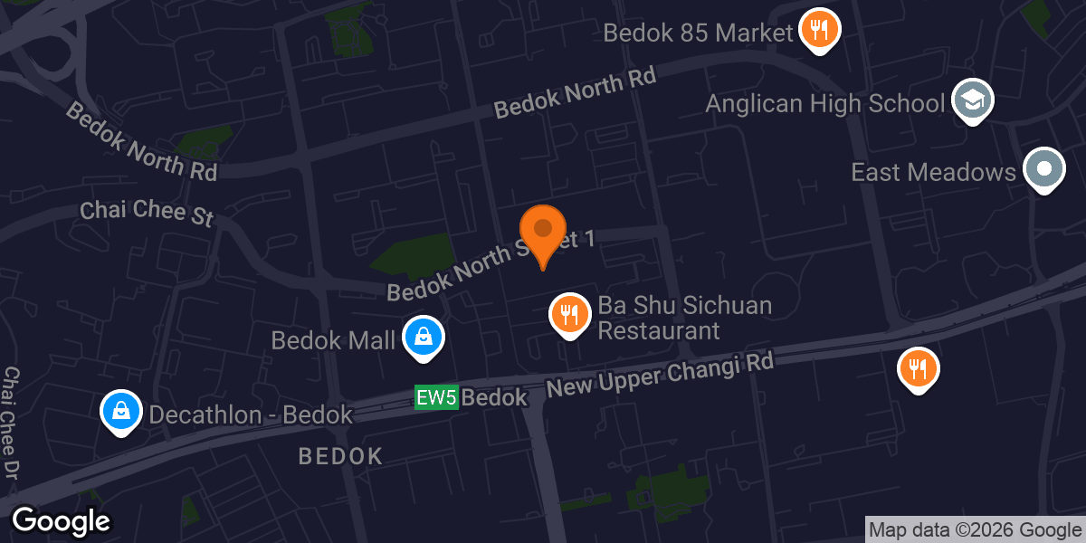 Map showing Heartbeat @ Bedok ActiveSG Swimming Complex