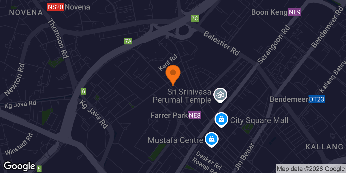 Map showing Homeground Gym Farrer Park