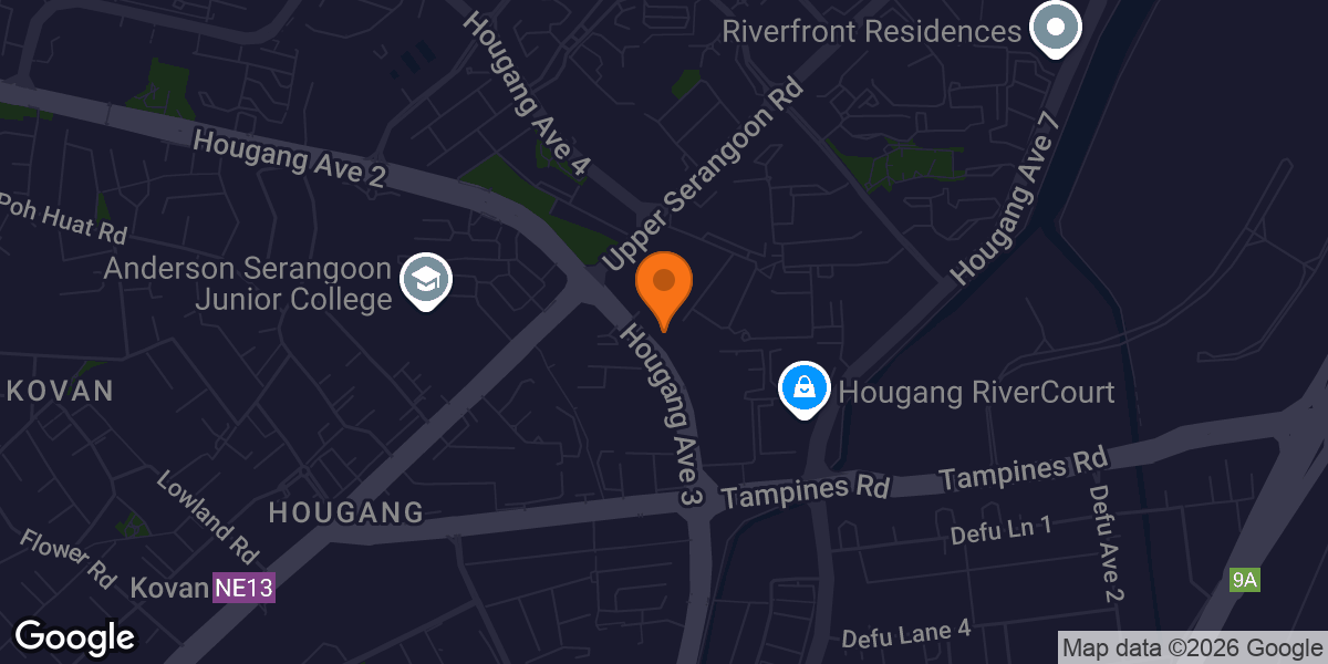 Map showing Hougang Community Club