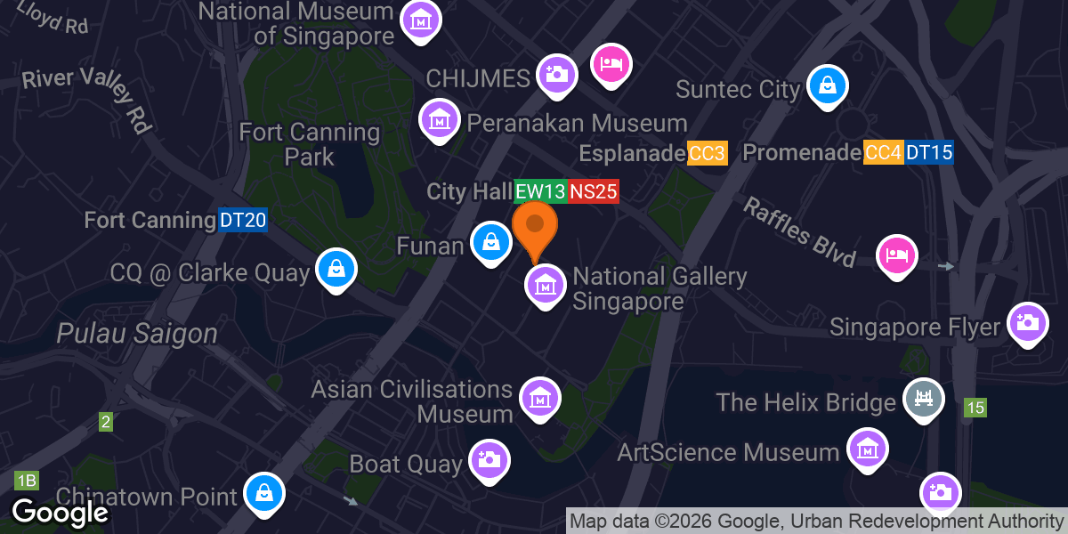 Map showing JR Fitness Singapore (City Hall)