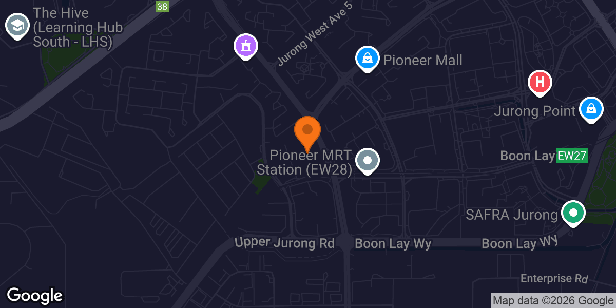 Map showing Jurong West Stadium