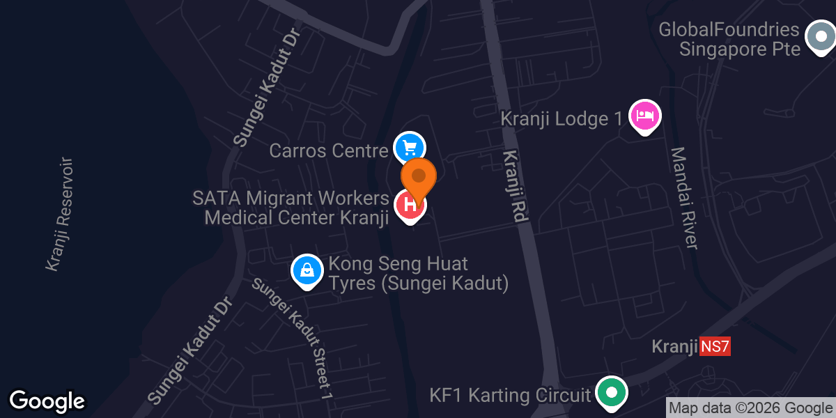 Map showing Kranji Recreation Centre