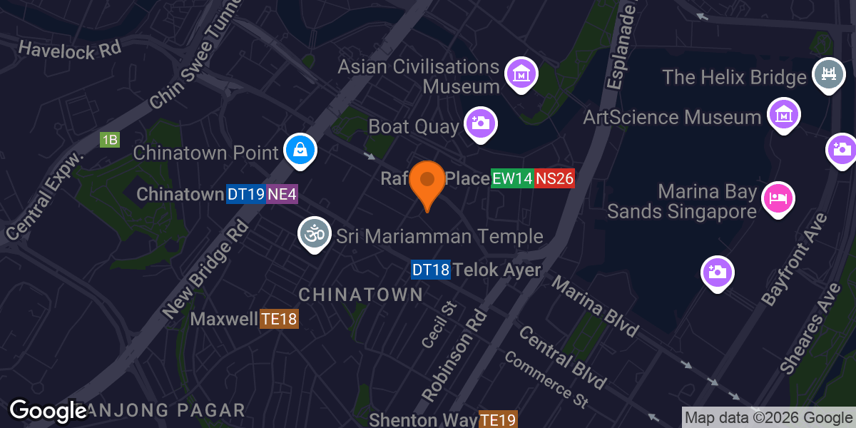 Map showing META Performance: Personal Training & Fitness Gym In Singapore