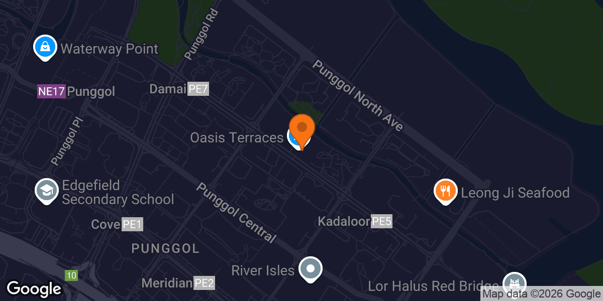 Map showing My Gym @ Punggol