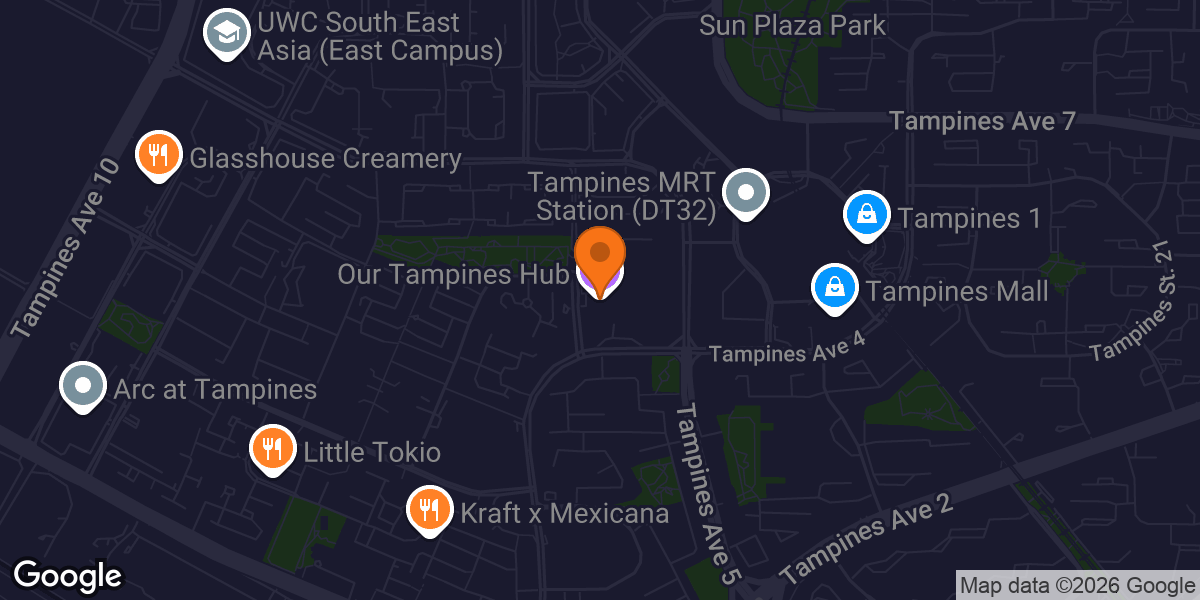 Map showing Our Tampines Hub