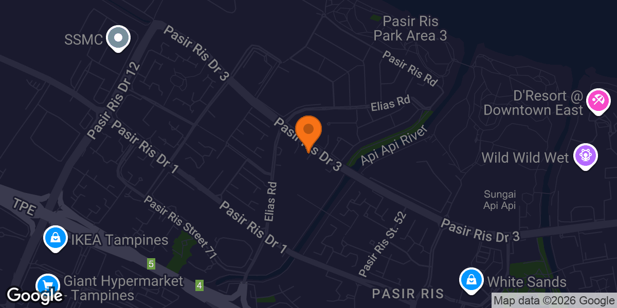 Map showing Pasir Ris Elias Community Club