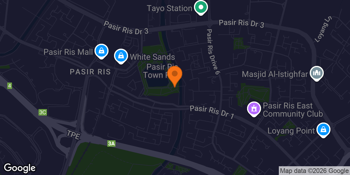 Map showing Pasir Ris Town Park Fitness Corner