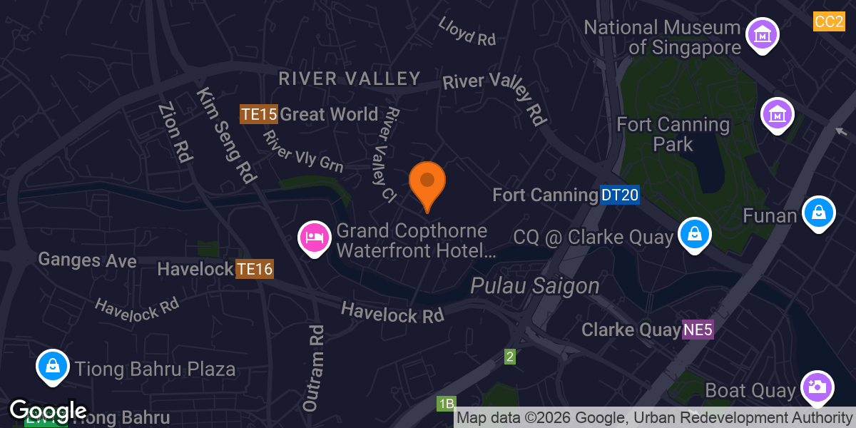 Map showing Platinum Fitness Robertson Quay