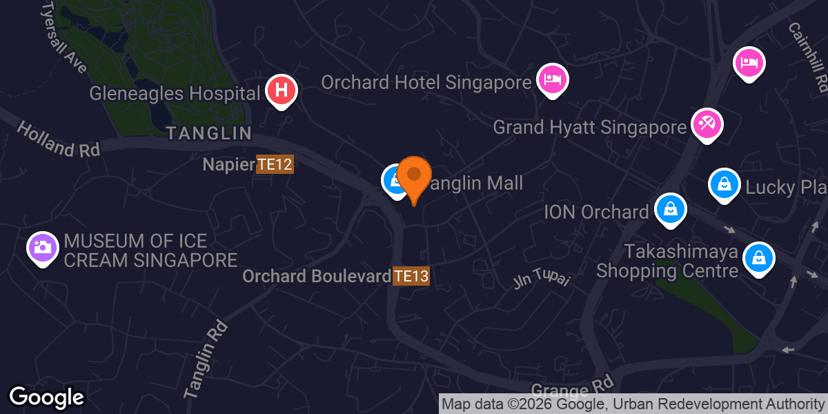 Map showing Platinum Fitness Tanglin