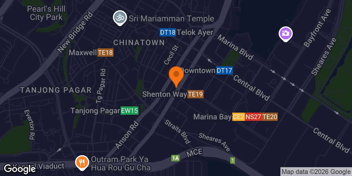 Map showing Platinum Fitness Tanjong Pagar