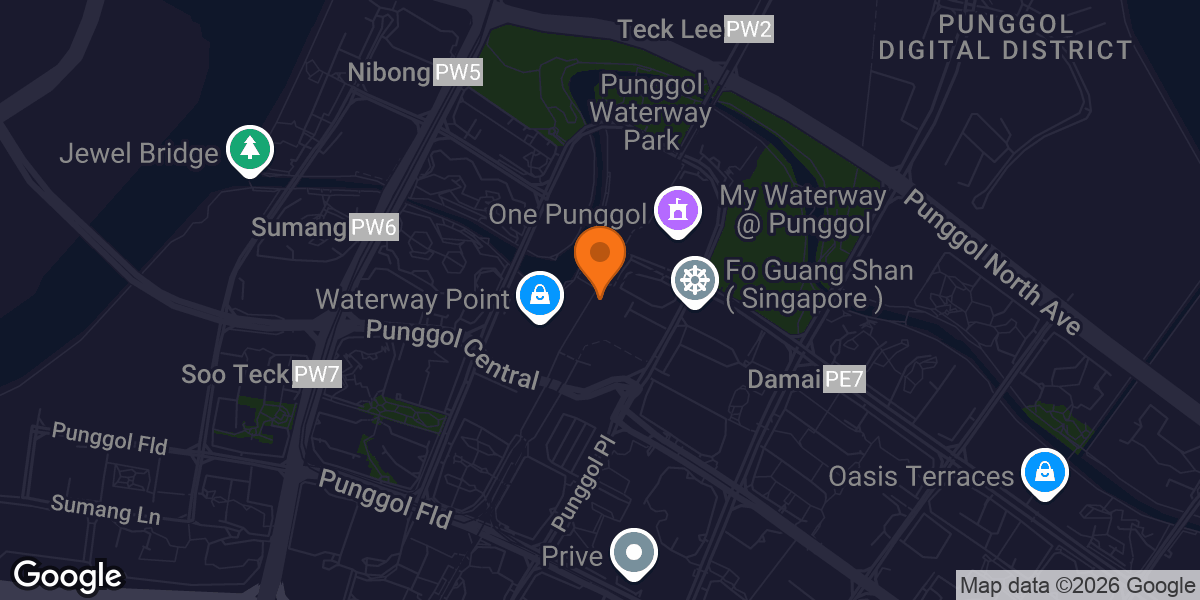 Map showing Punggol Calisthenics Ground