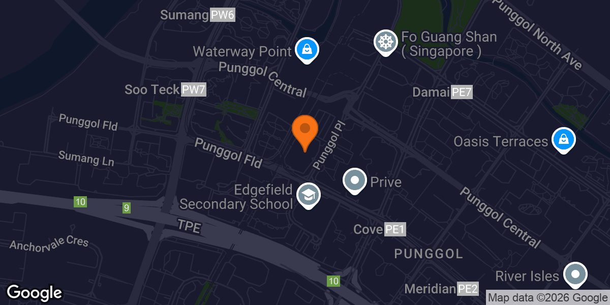 Map showing Punggol Group Exercise Fitness Club