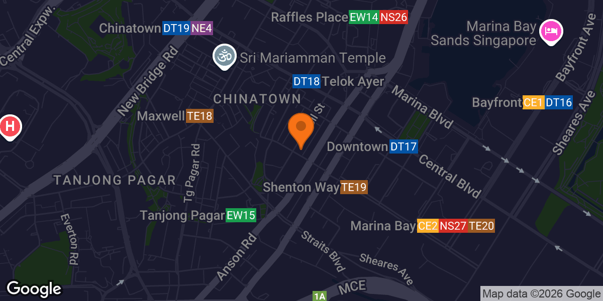 Map showing RE30 Tanjong Pagar (Strength & Conditioning Group Fitness)