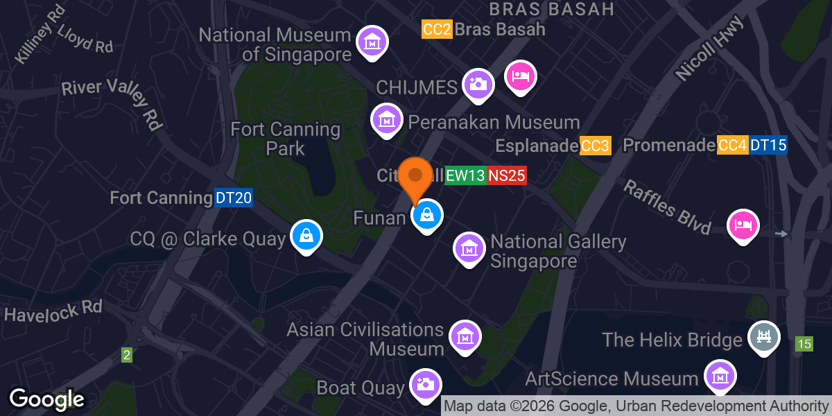 Map showing REVL Training City Hall