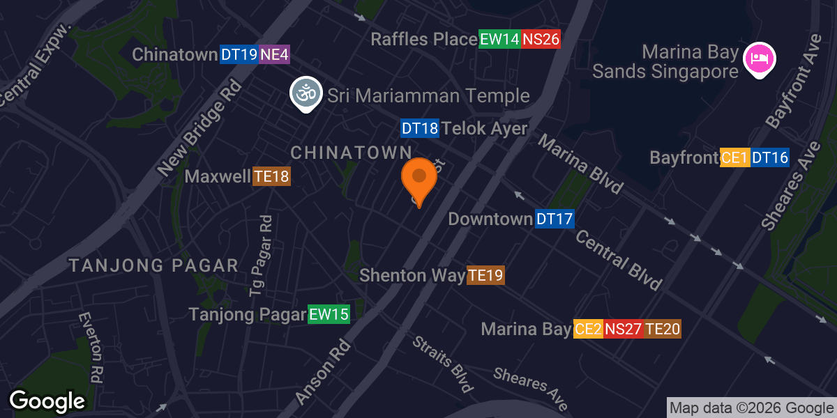 Map showing REVL Training Raffles Place