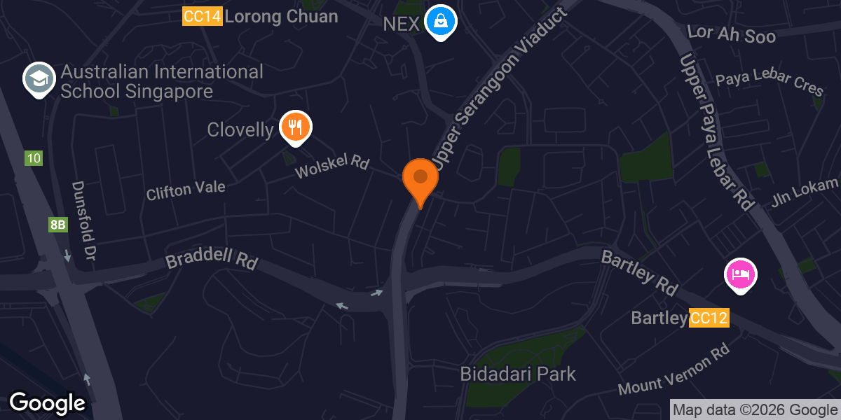 Map showing REVL Training Serangoon