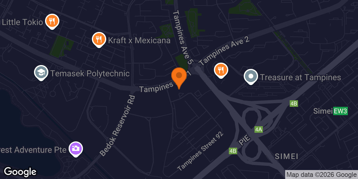 Map showing SAFRA EnergyOne (SAFRA Tampines)