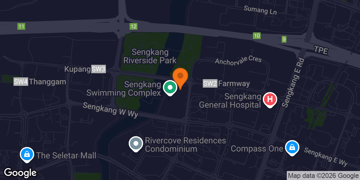 Map showing Sengkang ActiveSG Gym