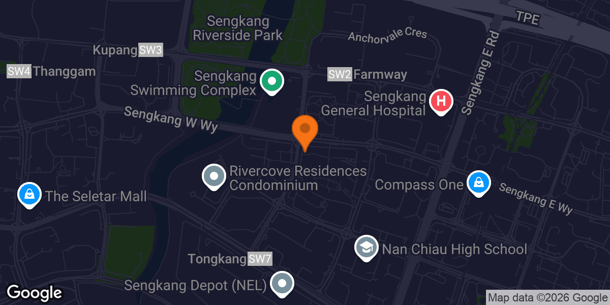 Map showing Sengkang Home Gym - Personal Training