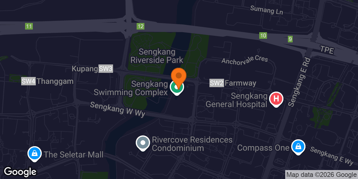 Map showing Sengkang Sports Hall
