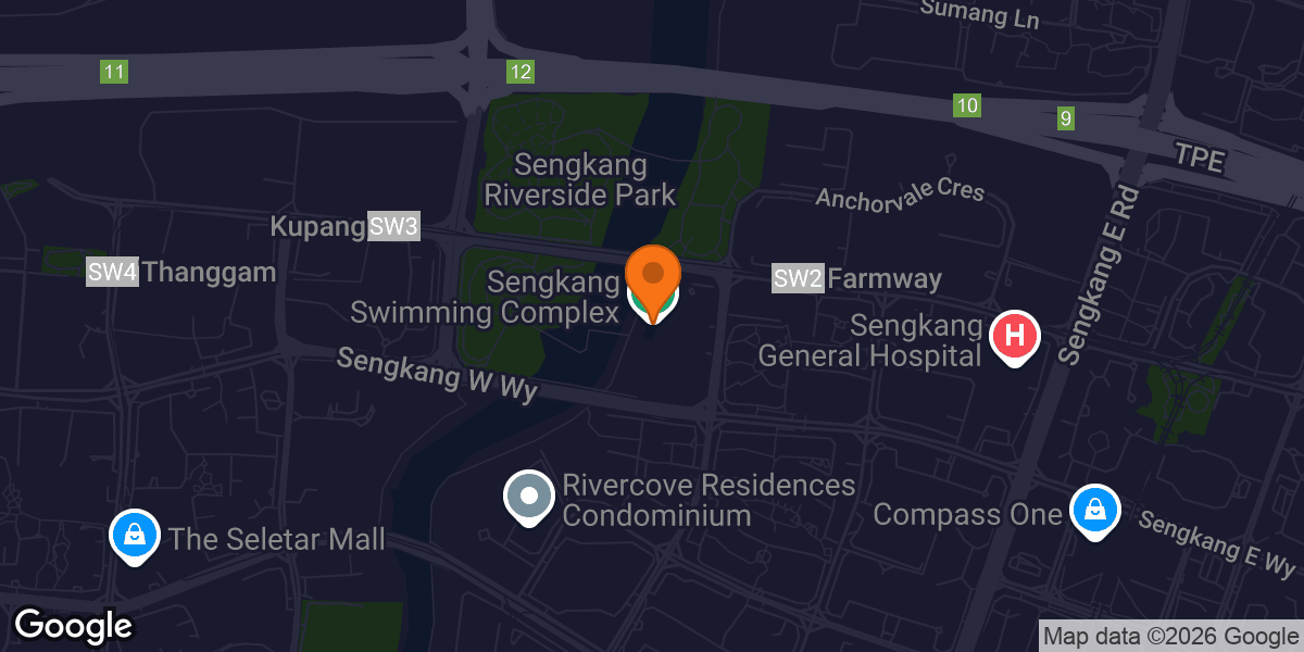 Map showing Sengkang Swimming Complex
