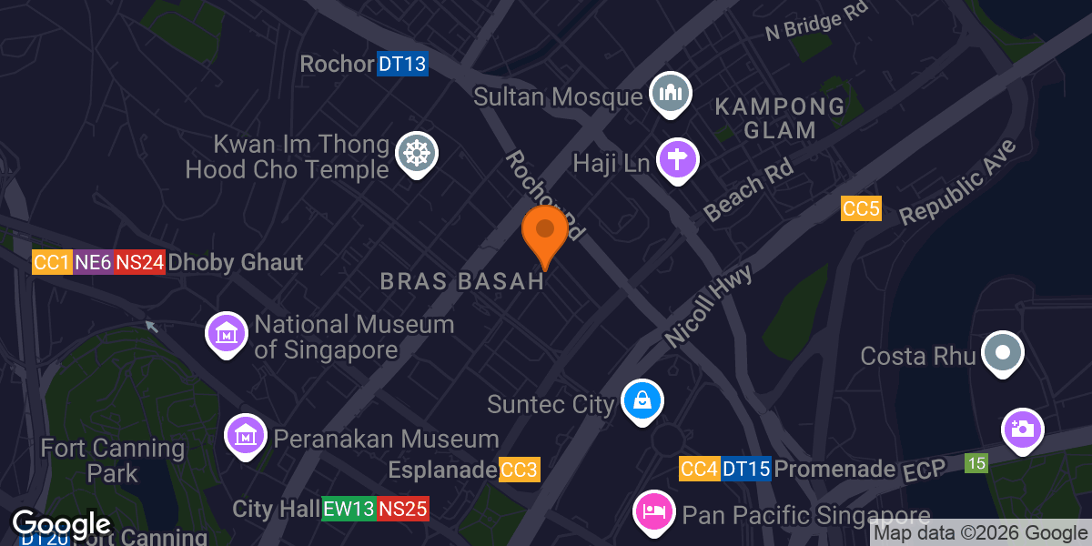 Map showing SG Pilates Bugis