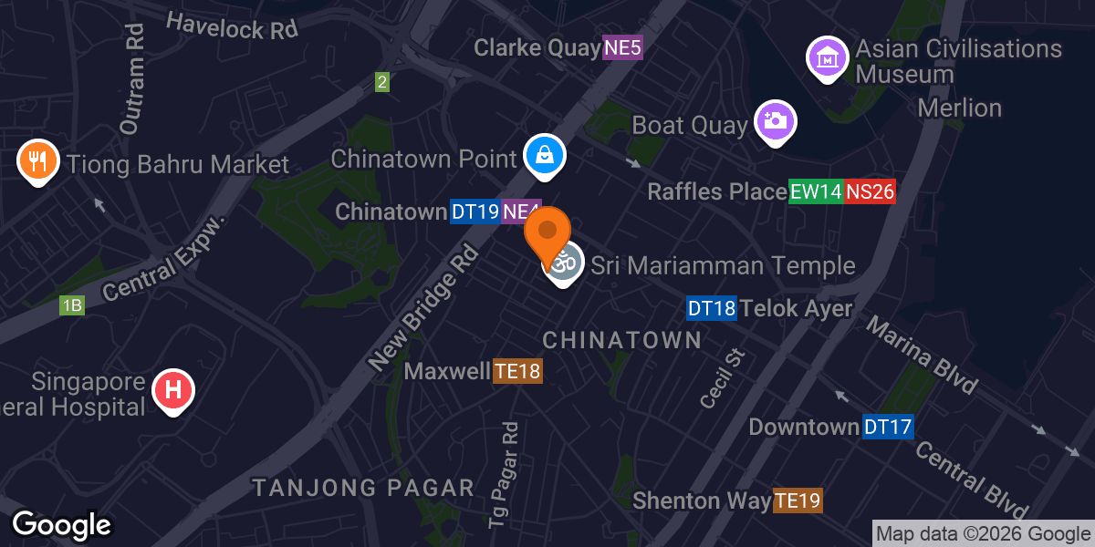 Map showing SG Pilates Chinatown