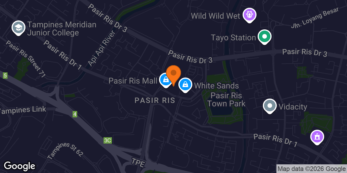 Map showing Snap Fitness Pasir Ris Central