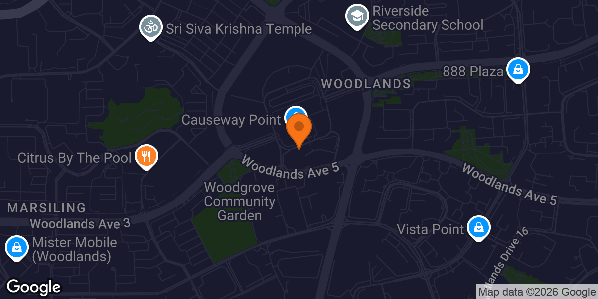 Map showing Snap Fitness Woods Square