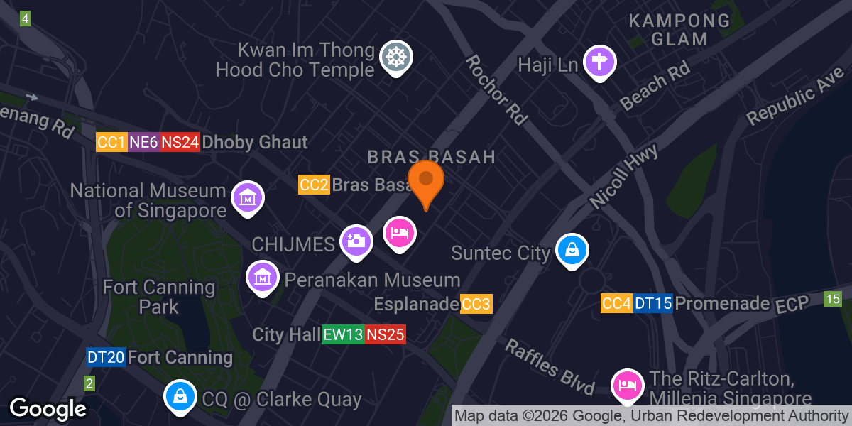 Map showing Strength Masters Gym Bras Basah