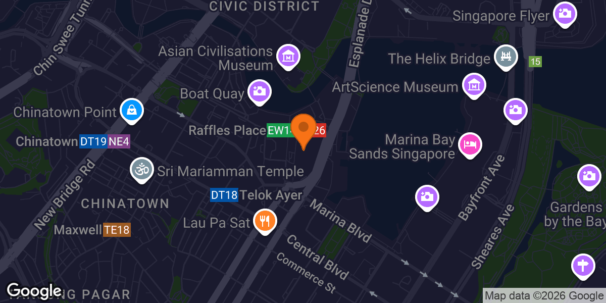 Map showing TFX CIMB Plaza