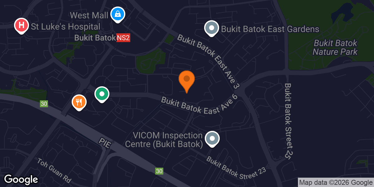 Map showing The District Training | Calisthenics & Yoga Classes @ Bukit Batok Sky Peak