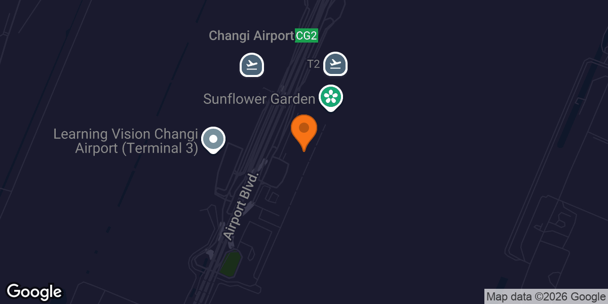 Map showing The Gym Pod @ Changi Airport T2