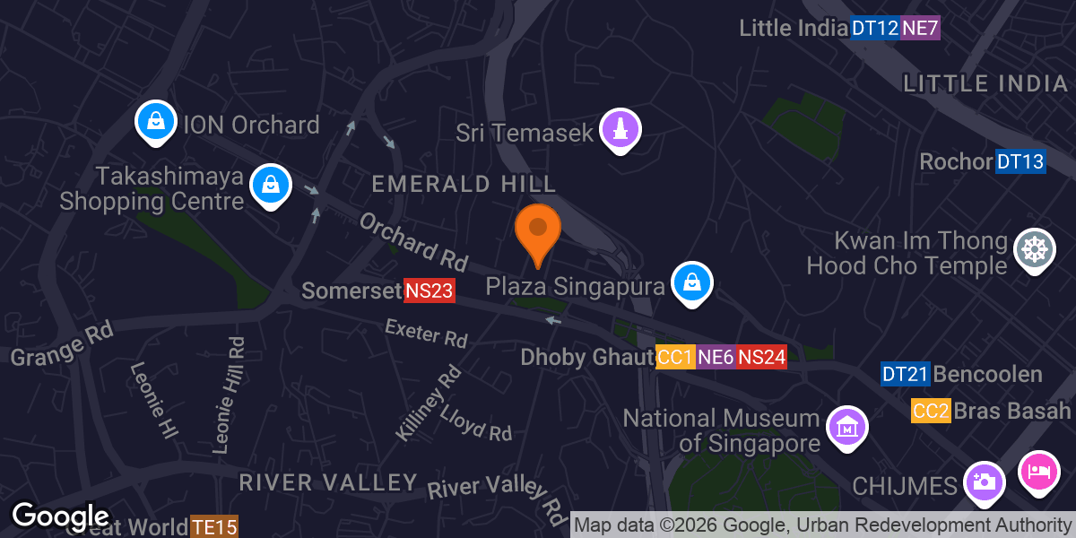 Map showing The Gym Pod @ Orchard Plaza