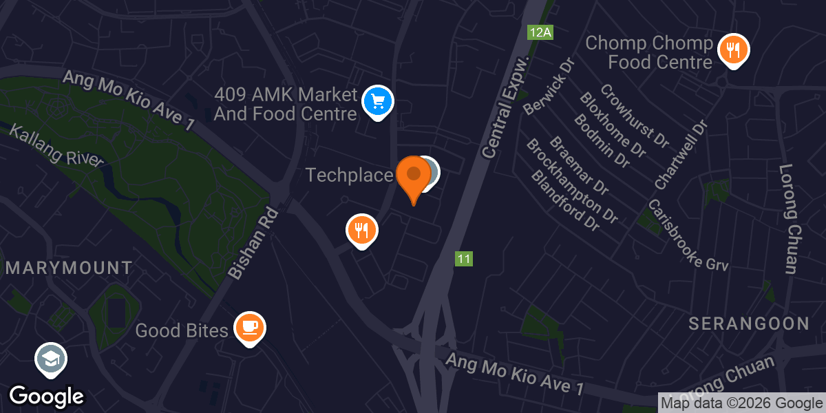 Map showing The Gym Pod @ Techplace 1