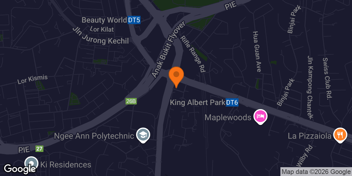 Map showing The Yard Gymnastics Bukit Timah