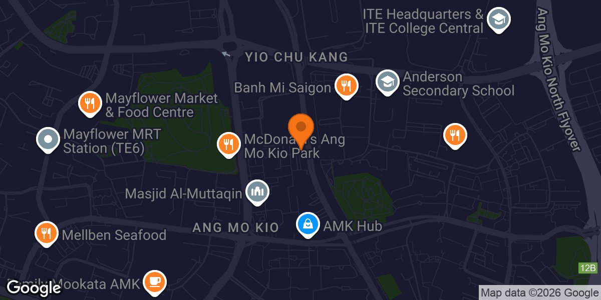 Map showing True Fitness Ang Mo Kio