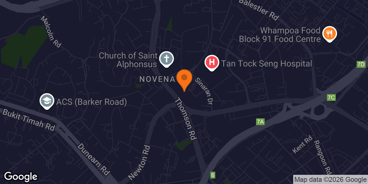 Map showing True Fitness Novena @ Velocity Square