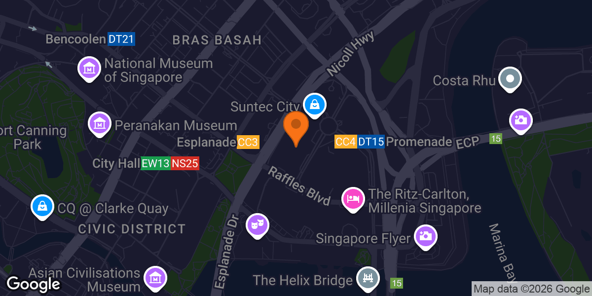 Map showing True Fitness Suntec City
