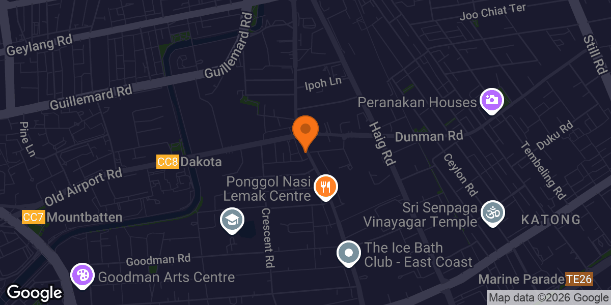 Map showing UBX Katong