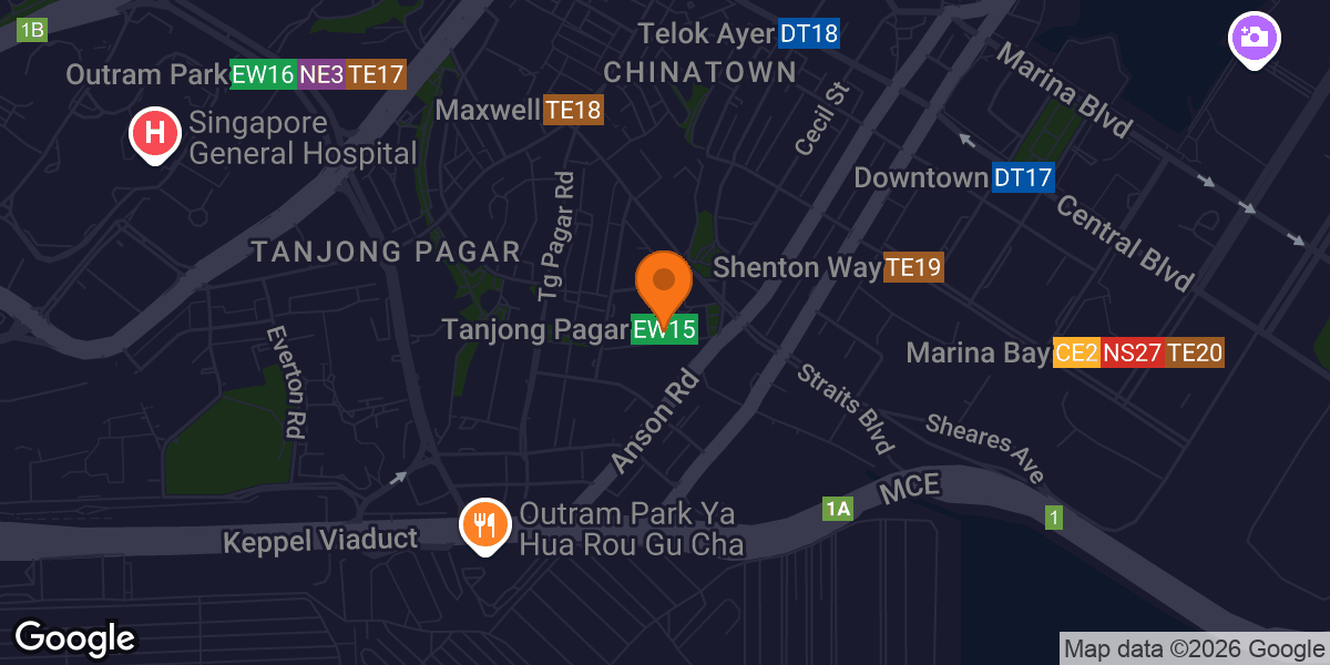 Map showing Virgin Active Tanjong Pagar