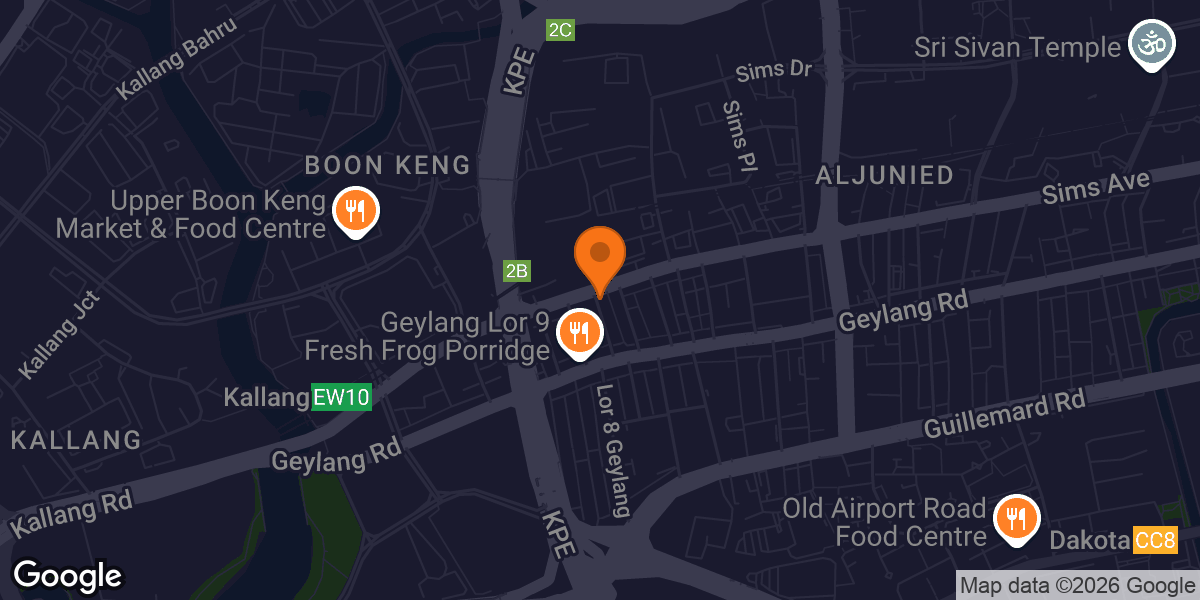 Map showing Zhongtian Fitness（Kallang）中田健身工作室（加冷店）